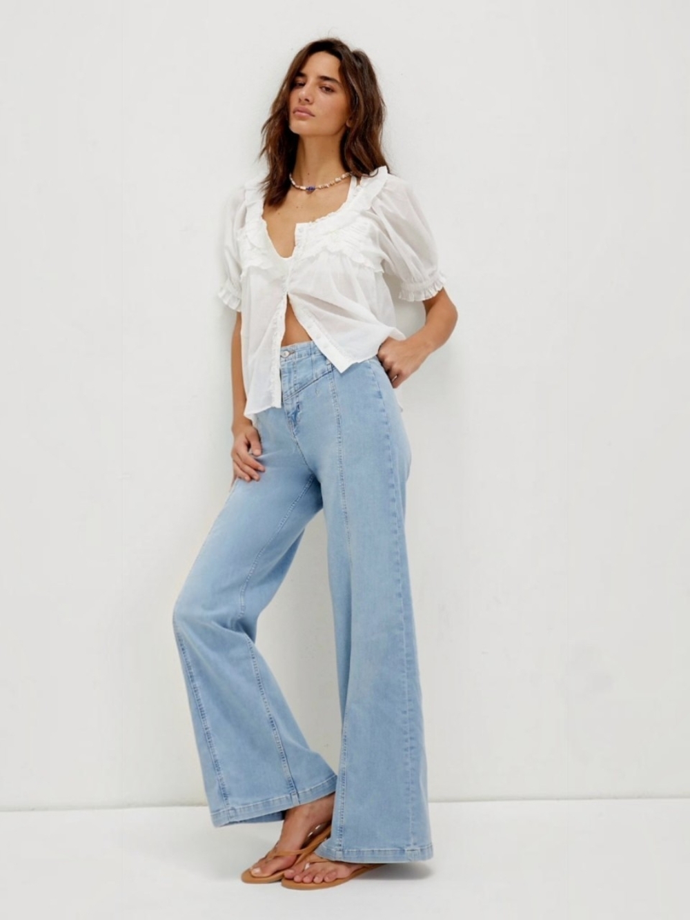Free People We The Free Libre Wide Leg Jeans Palermo Size 31 NWOT